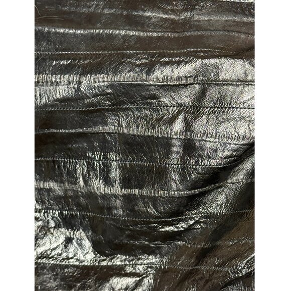 Vintage 1980s Leather of the Sea Black Eel Skin Crossbody Bag - Textured - Picture 3 of 4